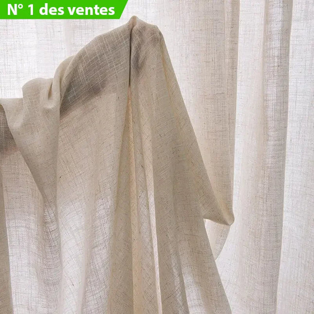 Luonnonläheinen beige pellavatyylinen valoverho