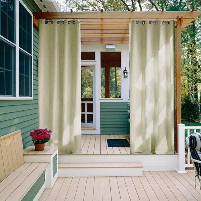 Kermanvärinen vedenpitävä ulkoverho renkailla