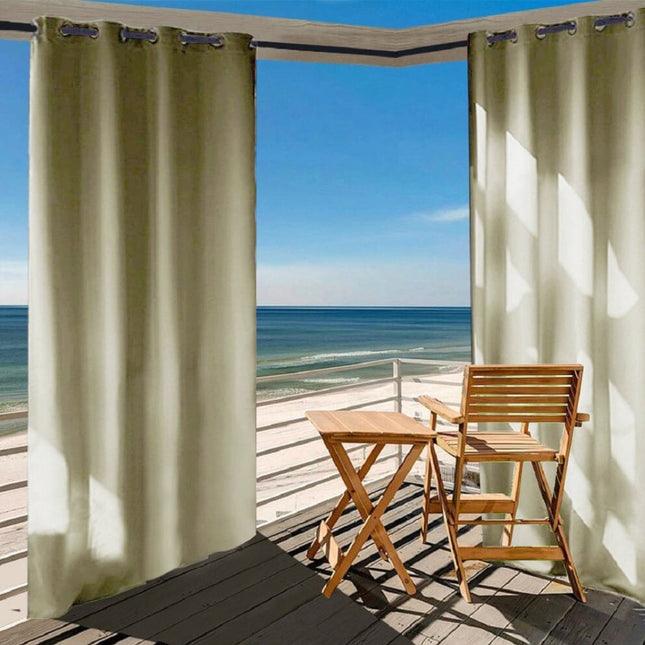 Kermanvärinen vedenpitävä ulkoverho renkailla