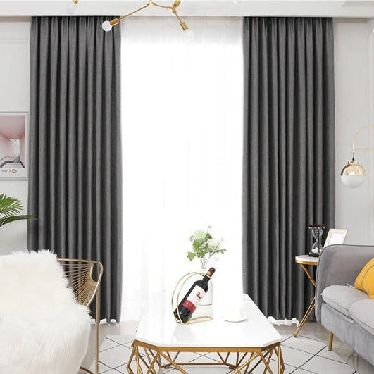 Harmaa jacquard-kuvioinen pimennysverho