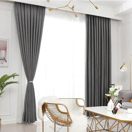 Harmaa jacquard-kuvioinen pimennysverho