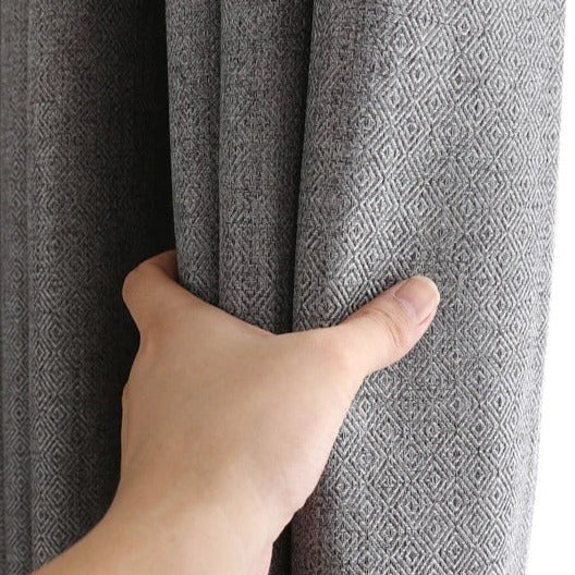 Harmaa jacquard-kuvioinen pimennysverho