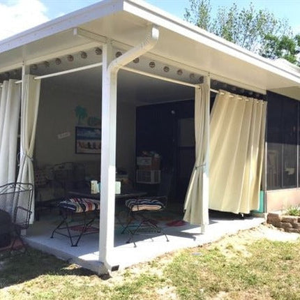 Vedenpitävä ulkoverho terassille purjerenkailla