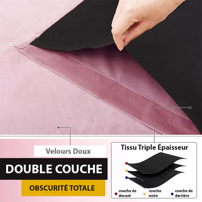 Puuteriroosa samettinen pimennysverho