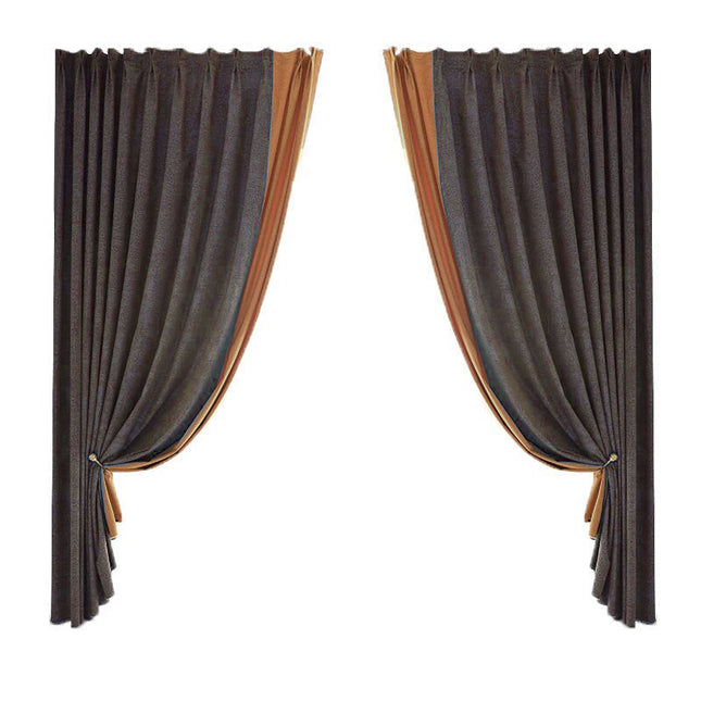 Taupenvärinen paksukankainen pimennysverho