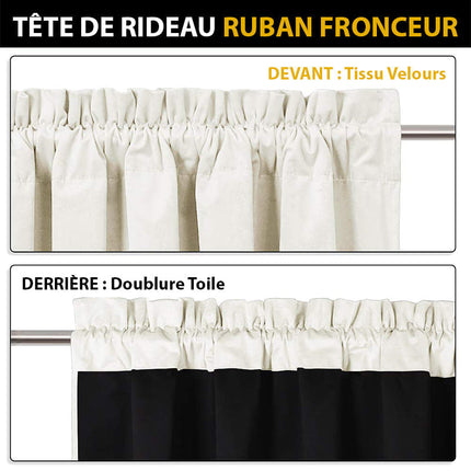 Valkoinen pehmeä samettipimennysverho