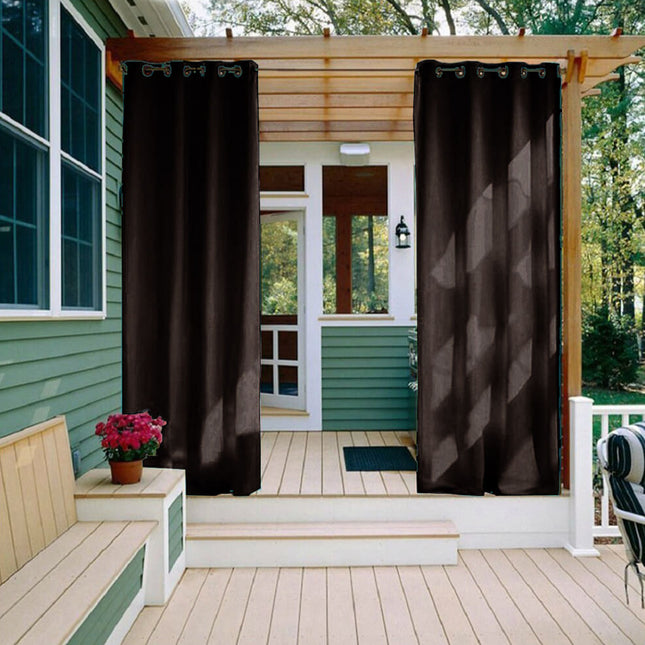 Tummanruskea säänkestävä ulkoverho parvekkeelle