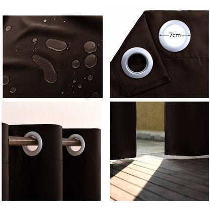 Tummanruskea säänkestävä ulkoverho parvekkeelle