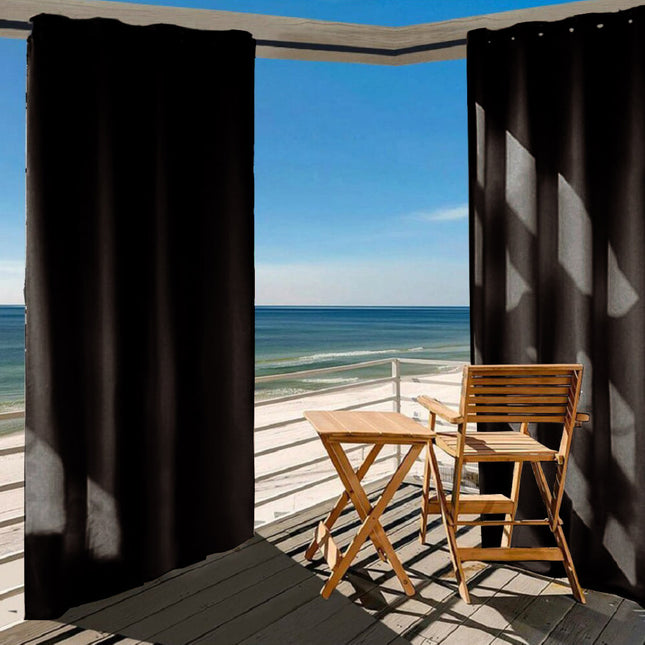 Tummanruskea säänkestävä ulkoverho parvekkeelle