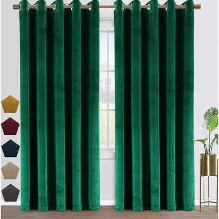 Smaragdinvihreä samettinen pimennysverho
