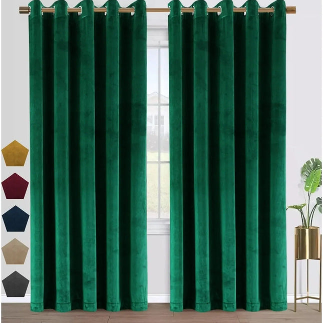 Smaragdinvihreä samettinen pimennysverho