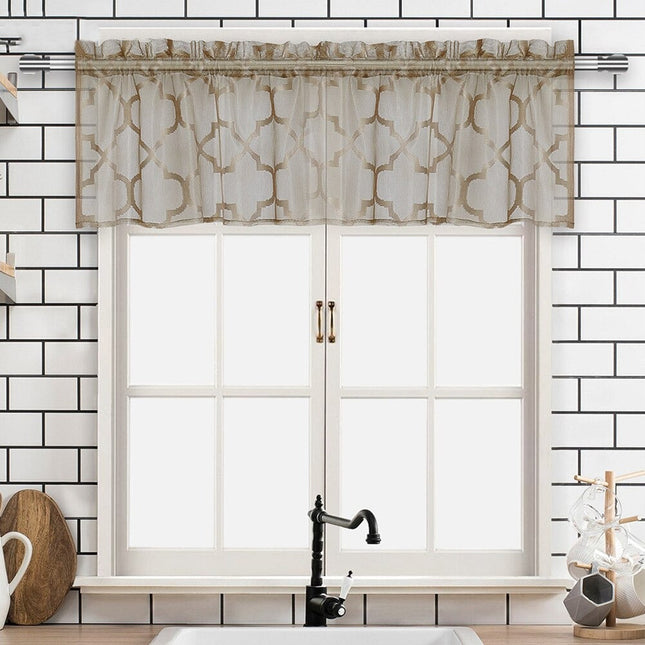 Moderni kuviollinen kappaverho keittiöön