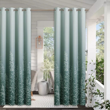 Vihreä kuviollinen terassiverho ulkokäyttöön