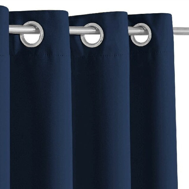 Tummansininen säänkestävä verho ulkokäyttöön