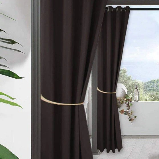 Tummanruskea säänkestävä ulkoverho parvekkeelle