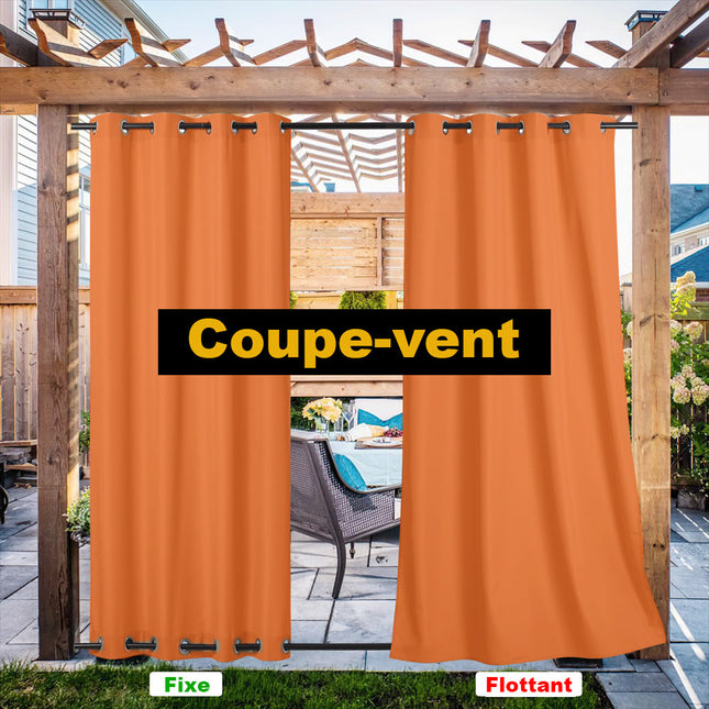 Oranssi vedenkestävä verho huvimajaan