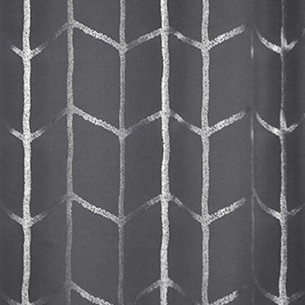 Pimennysverho hopeisella geometrisella kuviolla