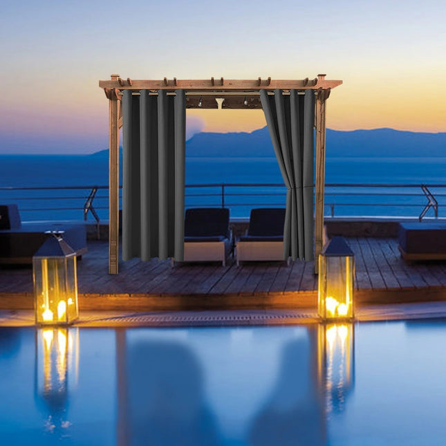 Säänkestävä ulkoverho terassille purjerenkailla