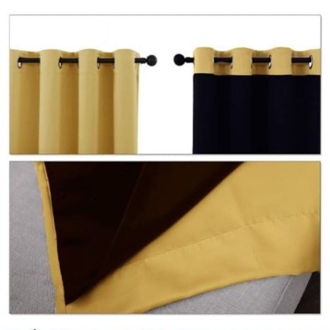 Sinapinkeltainen lämpöä eristävä pimennysverho