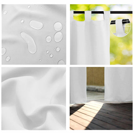 Valkoinen säänkestävä ulkoverho lenkeillä