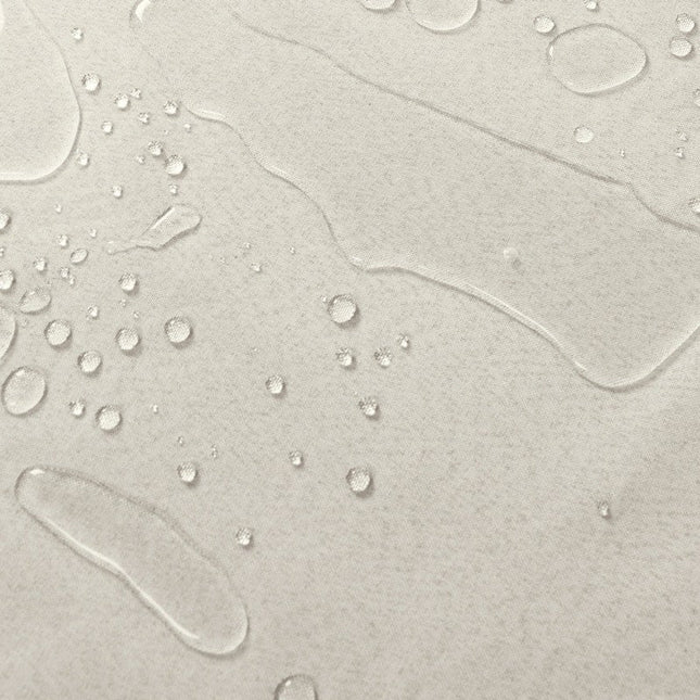 Beige säänkestävä ulkoverho pergolaan