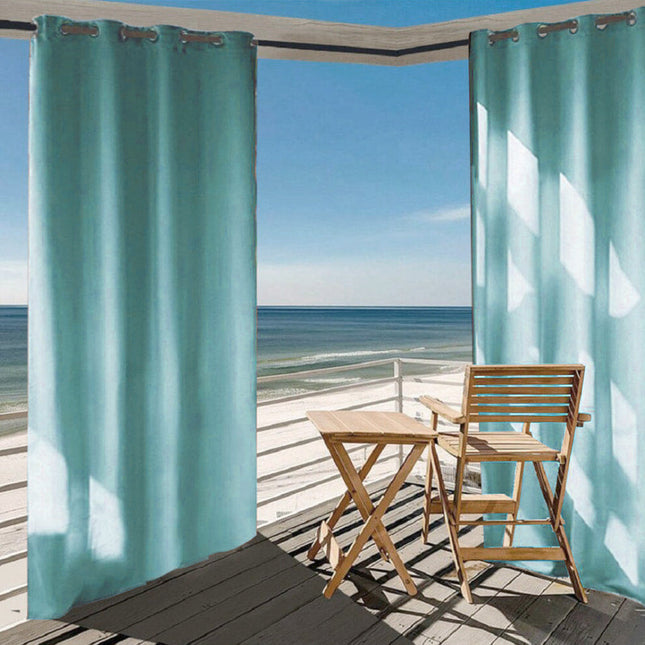 Huvimajan verho säänkestävästä kankaasta