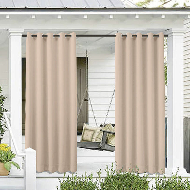 Yksivärinen beige ulkoverho parvekkeelle