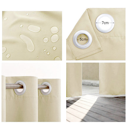 Vaalea säänkestävä verho ulkotiloihin