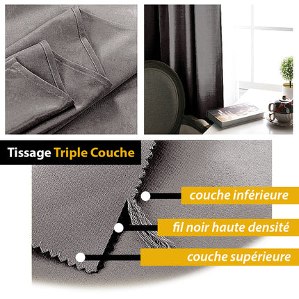 Tyylikäs tummanharmaa pimennysverho makuuhuoneeseen