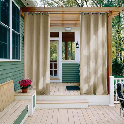 Beige vedenpitävä verho verannalle