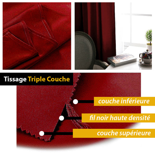 Viininpunainen yksivärinen pimennysverho