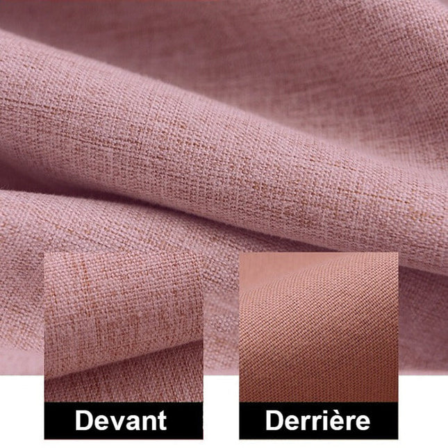 Puuteriroosa pimennysverho makuuhuoneen sisustukseen