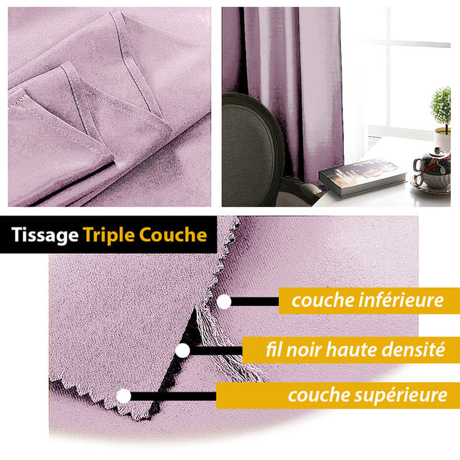 Haaleanpunainen pimennysverho rypytysnauhalla