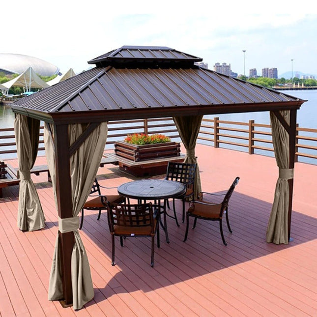 Säänkestävä ulkoverho pergolaan ja puutarhaan