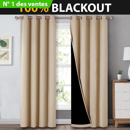 Beige ääntä eristävä pimennysverho