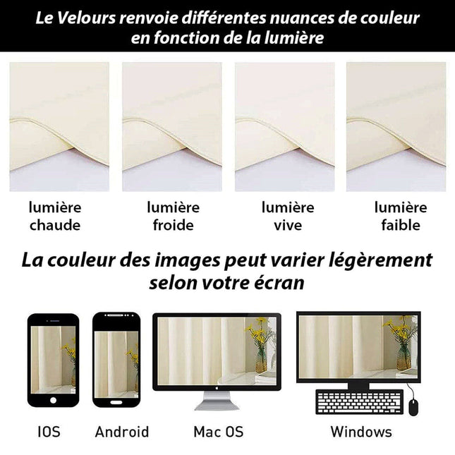 Norsunluunvärinen eristävä samettiverho