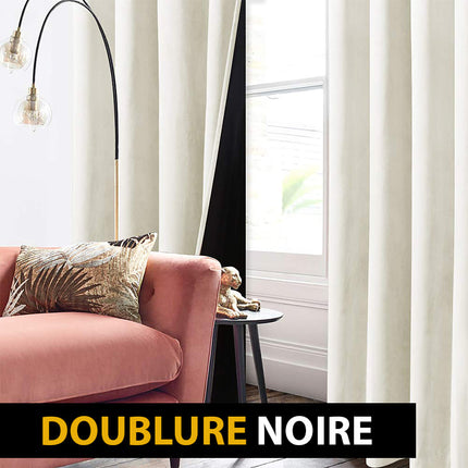 Valkoinen pehmeä samettipimennysverho