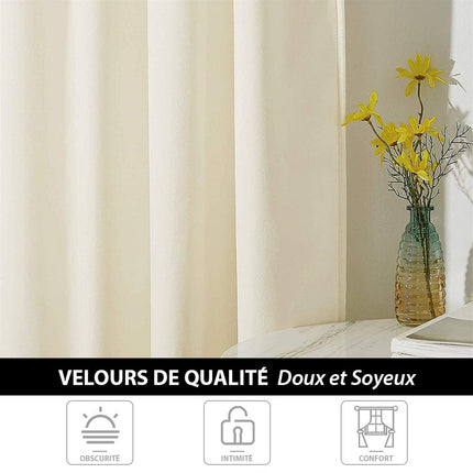 Norsunluunvärinen eristävä samettiverho