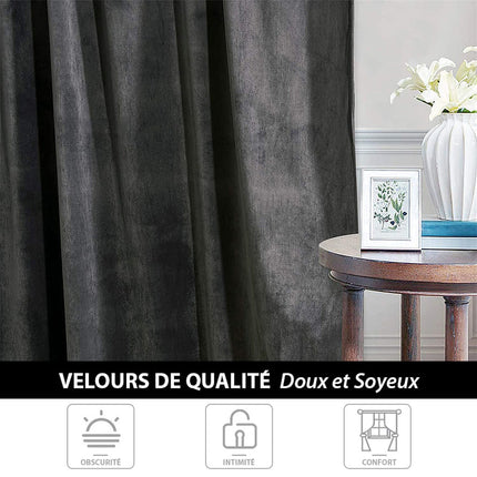 Lämpöeristetty tummanharmaa samettipimennysverho