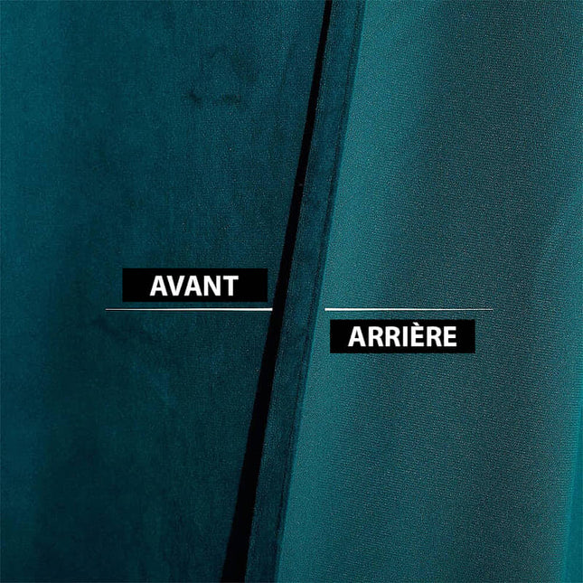 Sinivihreä ylellinen samettinen lämpöverho