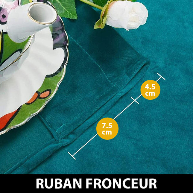 Sinivihreä ylellinen samettinen lämpöverho