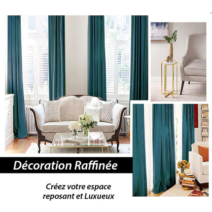 Sinivihreä ylellinen samettinen lämpöverho