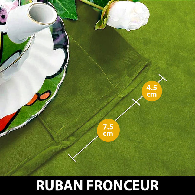 Limenvihreä samettinen lämpöä eristävä verho