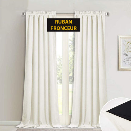 Valkoinen samettinen lämpöä eristävä verho