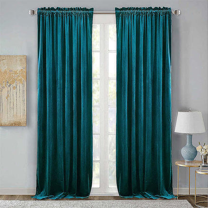 Sinivihreä ylellinen samettinen lämpöverho