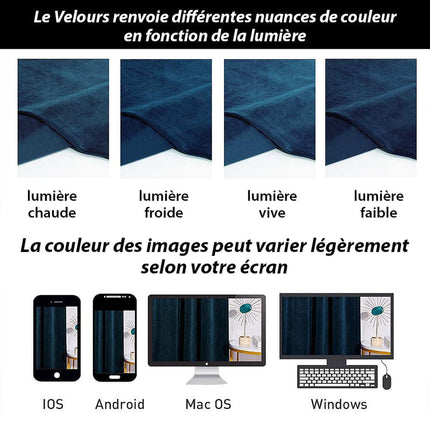 Yönsininen samettiverho olohuoneen sisustukseen