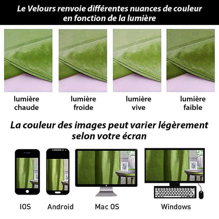 Limenvihreä samettinen lämpöä eristävä verho