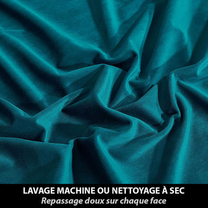 Sinivihreä ylellinen samettinen lämpöverho