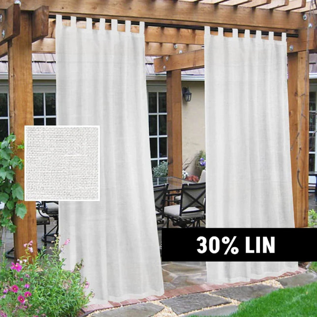 Pellavatyylinen ulkoverho parvekkeelle ja pergolaan