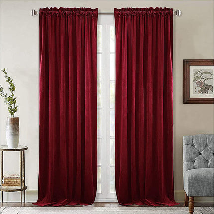 Lämpöä eristävä viininpunainen samettiverho
